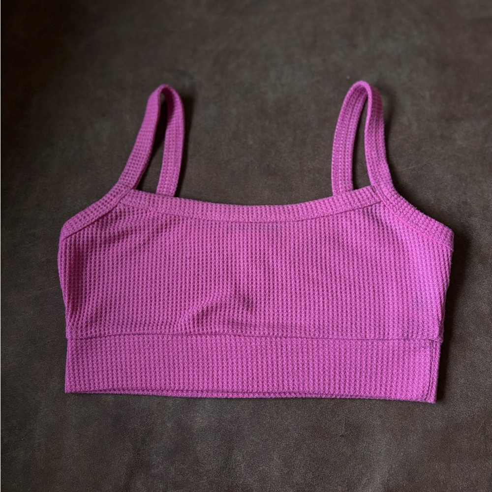 Pink Waffle Knit Top